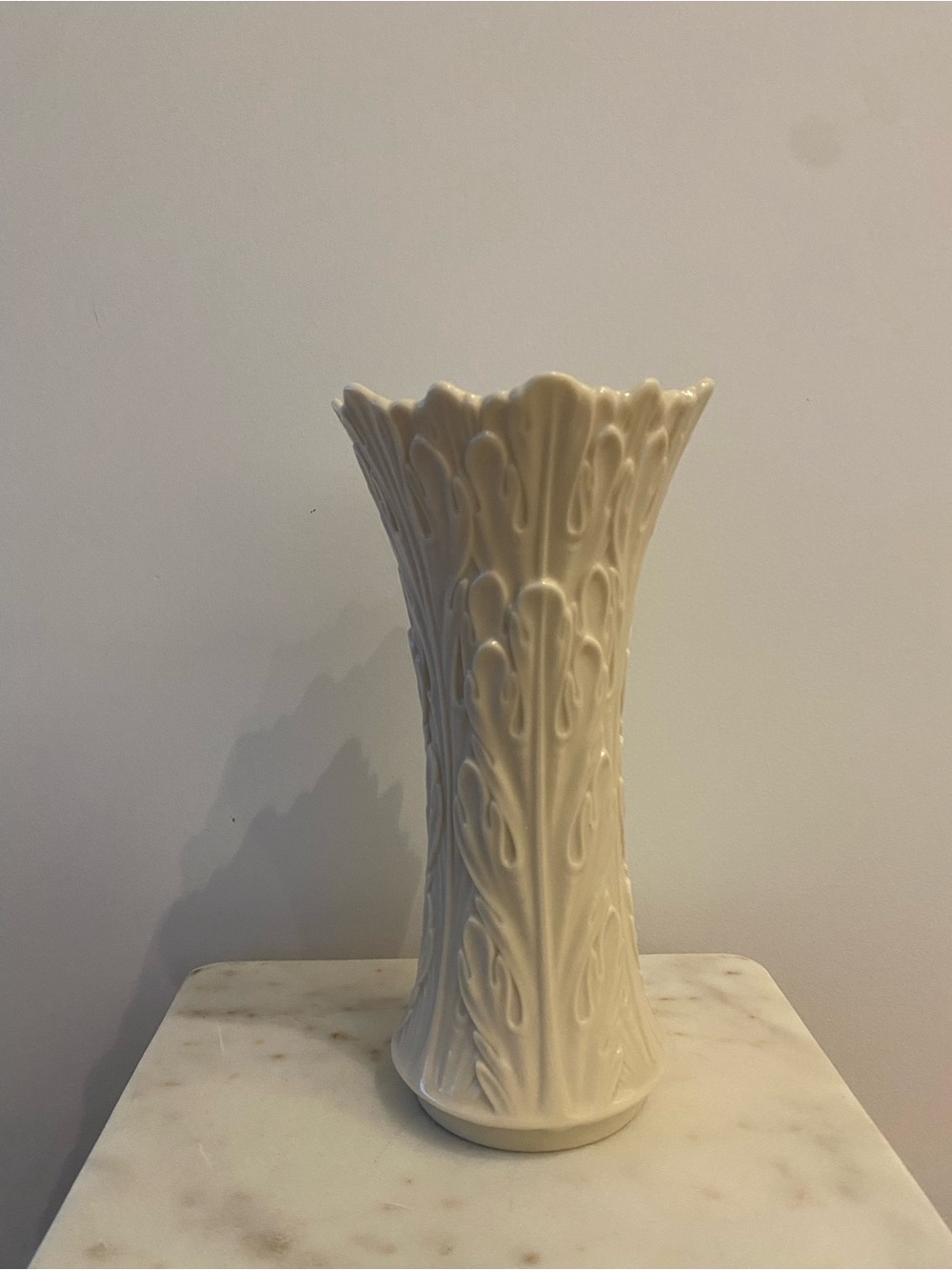 Vintage Lenox Vase | Embossed Floral Porcelain Bud Vase | Ivory White Lenox USA